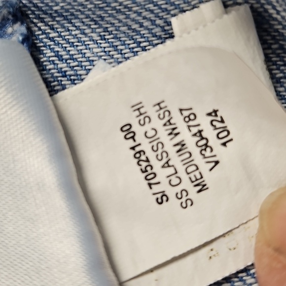 NWT Old Navy 100% Cotton Denim Blue Button Down Short Sleeve Shirt Dress - Picture 12 of 16